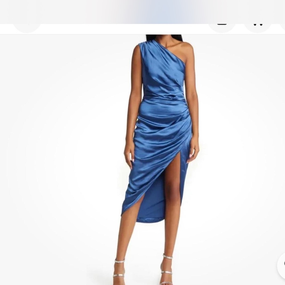Elliatt One-Shoulder Dress in Rich Blue